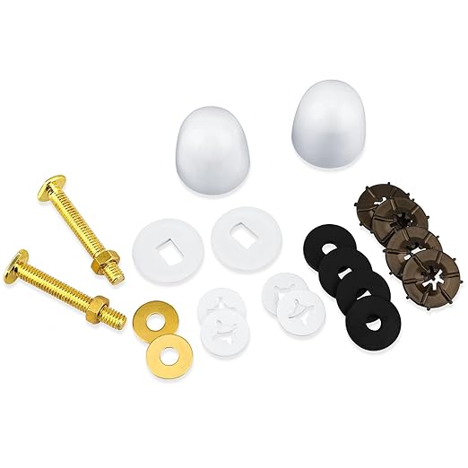 American Standard Toilet Flange Repair Kit - Universal Toilet Bolts and Caps Set, Includes Closet Bolts, Nuts, and Washers
