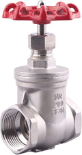 Heavy Duty Gate Valve - 1 1/4" NPT Stainless Steel Female x Female Thread Rotary Sluice Valve with Wheel Handle 200WOG For Water Oil Gas