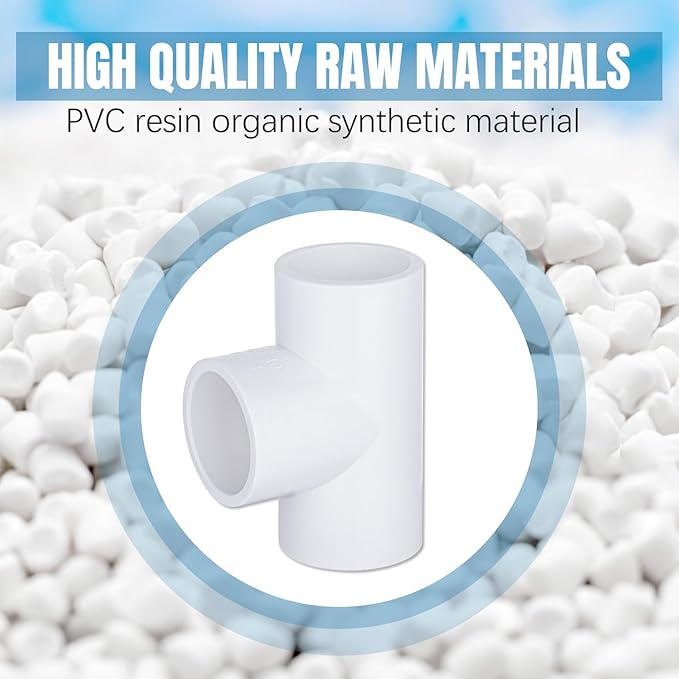 3 Way Tee PVC Fittings, 3/4-inch Furniture Grade Fittings, Tent PVC Connectors and Greenhouse Pipe Fittings(12 packs)