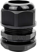 XHF 5 Pcs 1" IP68 Strain Relief Nylon Cord Grip Waterproof NPT Cable Glands Adjustable UL Listed and RoHS Compliant (Black)