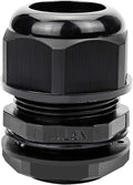 XHF 2 Pcs 1" IP68 Strain Relief Nylon Cord Grip Waterproof NPT Cable Glands Adjustable UL Listed and RoHS Compliant (Black)