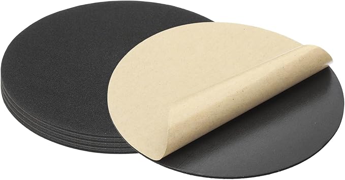 PATIKIL 5.5 Inch Diameter Lamp Base Felt 5Pack 2mm Thick Foam Adhesive Non-Slip EVA Protection Pad Mat for Lamp Furniture DIY Craft, Black