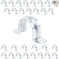 3/4 Inch（20 mm） Reinforced Rigid Pipe Strap,30 PCS 2 Holes U Bracket Cable Clamp Hanger,Zinc Coated Tension Tube Clip,Conduits Strap Clamps for Pipe Fixing on Various Surfaces