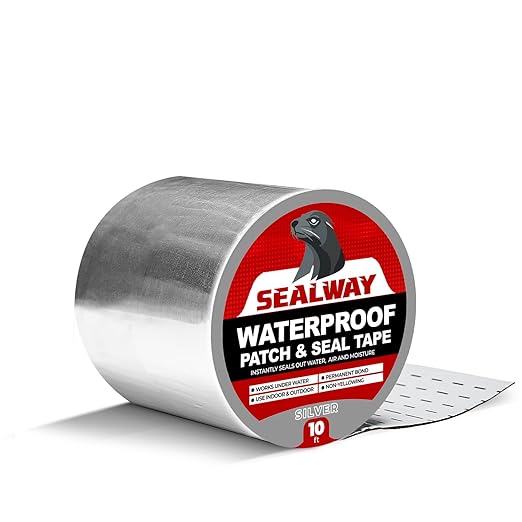 Silver RV Roof Sealant Tape, 4" x 10' Waterproof Repair Seal Tape – Extra Thick, UV-Resistant, Weatherproof Patch for Permanent Leak Sealing on RVs, Trailers, and Mobile Homes