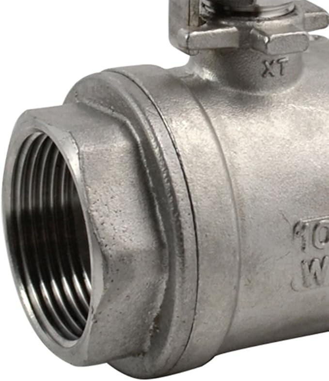 316 Stainless Steel 1/8"~3" Full Port Ball Valve with Blue Vinyl Handle, NPT Female x Female Thread,1000 WOG (1-1/4")