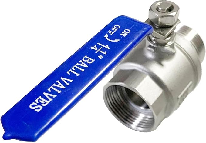 1-1/4" Male to Female Thread Full Port Ball Valves NPT 304 Stainless Steel for Water Oil Gas WOG1000 (Pack of 2)