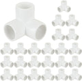 24 Pack 3/4 Inch PVC Fittings - Pipe Fitting 3 Way Elbow Connector - PVC Tee Furniture Joint Corner Fitting for Building Furniture Greenhouse Shed Pipe Tent Connection