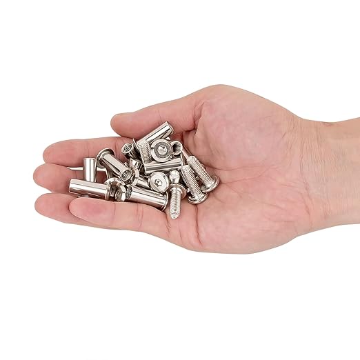 100 Sets Silver Hex Drive Socket Cap Metal Screws - M6x20mm Metric Nuts and Bolts Assortment Kit for Rivet Socket Cap Connecting Screw Post, Furniture Bolts, Binding Posts, Tv Mount Screws