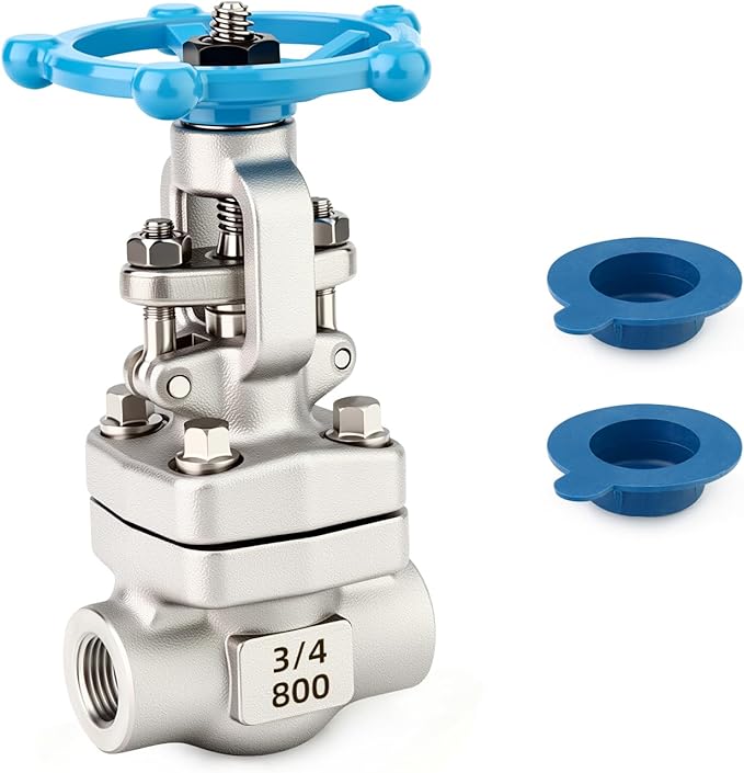 TAISHER 1PCS Forging of 304 Stainless Steel Gate Valve, 3/4" NPT Female Rotary Sluice Valve With Wheel Handle, For Water, Oil, Gas