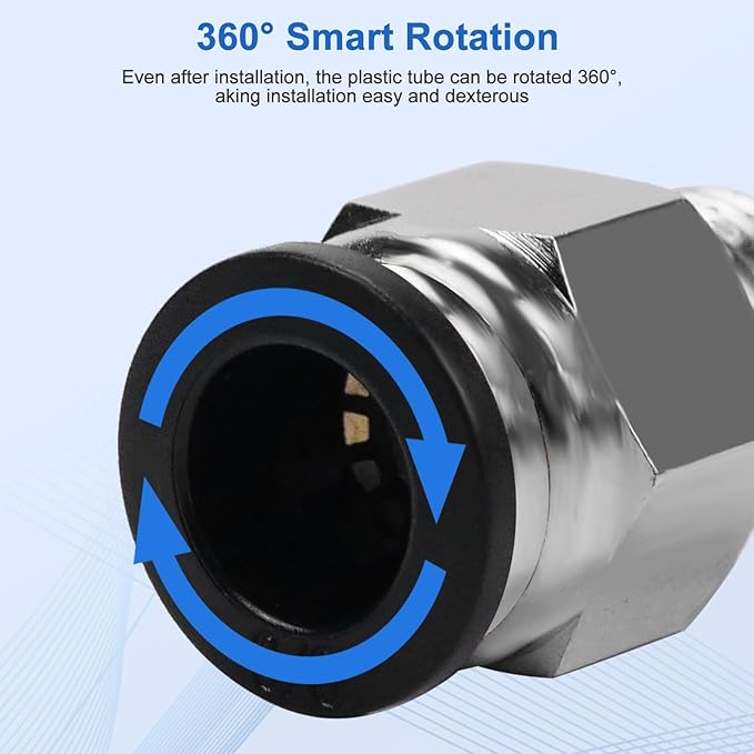 10 Pcs Push-to-Connect Fittings 1/2 Inch Tube OD x 3/8 Inch NPT Thread Pneumatic Male Straight Quick Connect Air line fittings