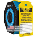 AccuformNMC 250 Inspection and Status Record Tags by-The-Roll, Hot Work Permit, US Made OSHA Compliant Tags, Waterproof PF-Cardstock, Resists Tears, 6.25"x3", TAR724