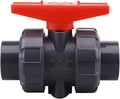 DERNORD PVC True Union Ball Valve with Full Port, EPDM O-Rings, and Reversible PTFE Seats,Rated at 200 PSI (1 inch Socket)