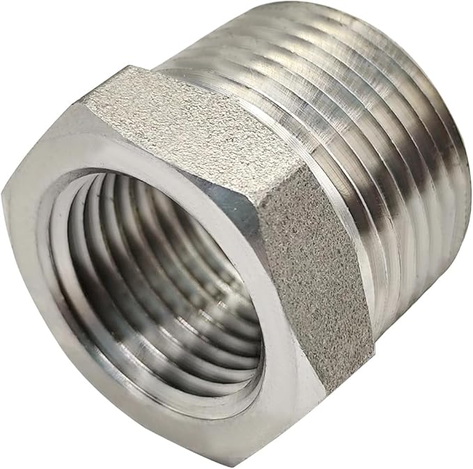 Beduan Stainless Steel Reducer Hex Bushing 3/4" Male NPT to 1/2" Female NPT Reducing Cast Pipe Adapter Fitting for Air Water Gas Fuel(Pack of 5)