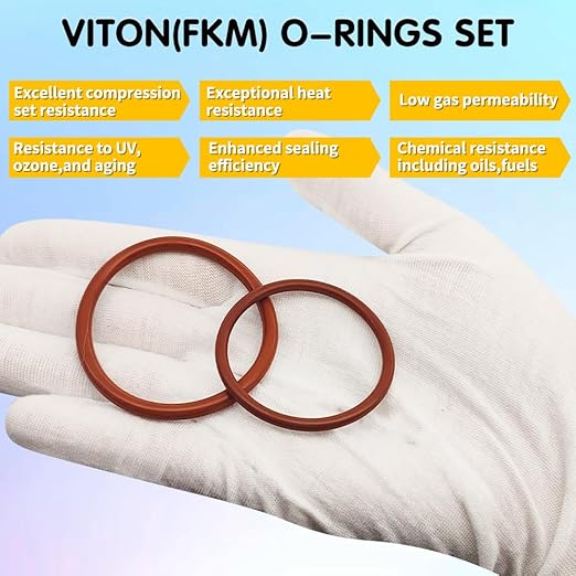 396PCS 30Sizes Viton O-Ring Kit, Metric Viton O Rings Assortment, Shore 75A Durometer, FKM O-Rings Sealing Kit for Hydraulic,Automotive,Engine and Plumbing Repair