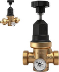 Upgraded 3/4" Water Pressure Regulator, FNPT Double Union, Polymer, Visual Pressure Gauge, 10–70 PSI, Precise Adjustment, One-stop Water Solution, For Residential or Commercial Premises