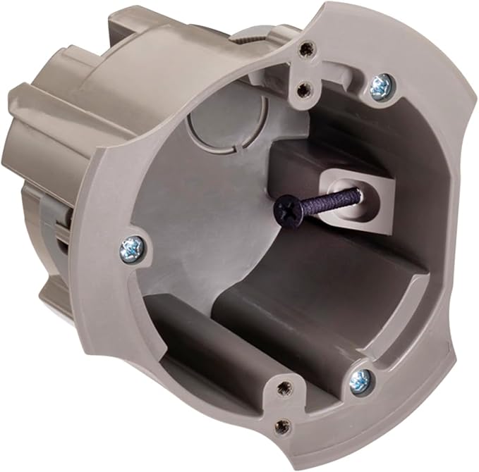 SmarToggle 3.5" Round Ceiling Box – Old Work Electrical Box for Stud or No-Stud Mount | Ceiling Rated 50 lbs | 3/4" Toggle Depth |Pilot Locator & Scoring Burrs for Perfect Alignment