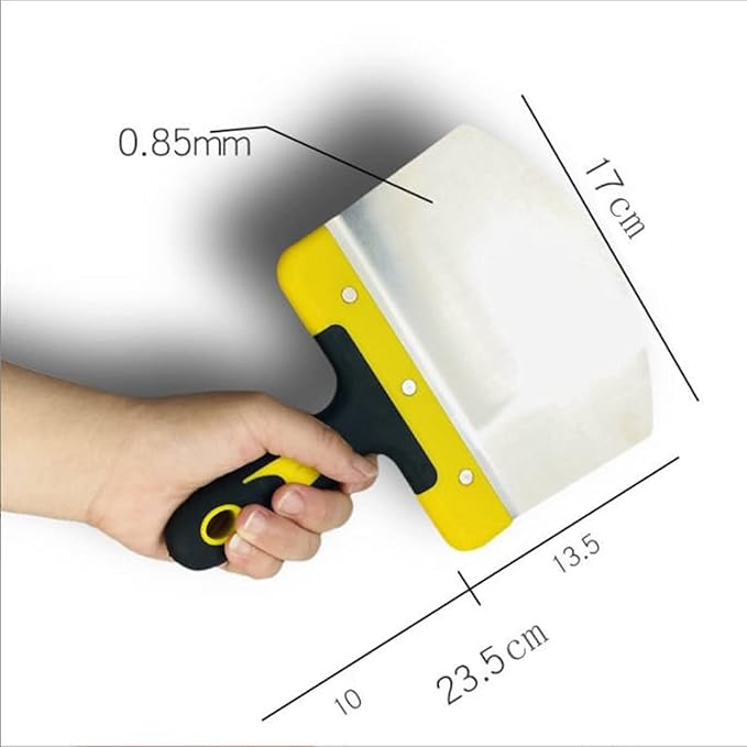 DEKEones Stainless Steel Bucket Scoop, Arc-shape Shovel Putty Knife Scraper Hand Tool for Drywall Finishing