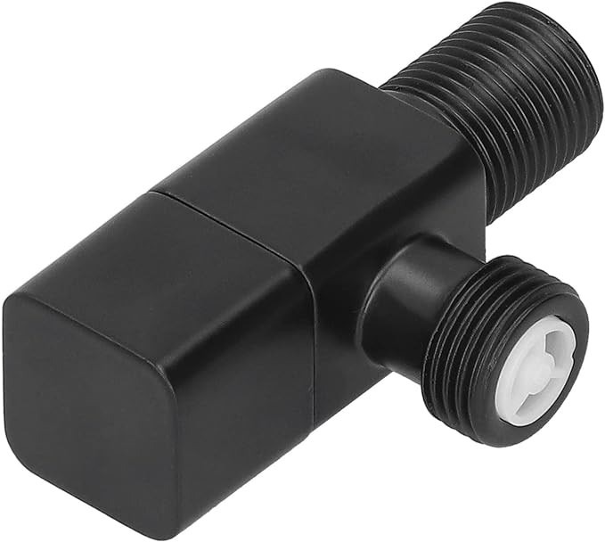 Estink Black Angle Stop Valve G1/2 Mixer Water Stop Valve with All Copper Ceramic Core High Low Temperature Proof for Bathroom Toilet Washbasin