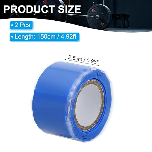 PATIKIL Grip Tape for Handles 1" x5ft, 2 Roll Self-Fusing Silicone Tape for Bike Handles Pull Up Bars Gym Equipment Plumb/Hose/Pipe Leaks Emergency Blue