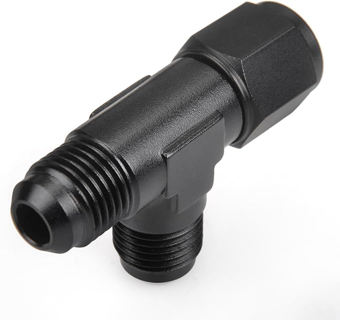 6AN Flare Male Tee Fitting Adapter with AN6 Female Swivel on Run Aluminum 2Pcs