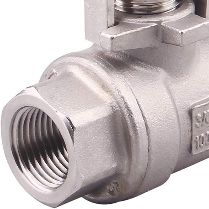 DERNORD Stainless Steel 304 Ball Valve, Full Port Heavy Duty for WOG with Locking Device (3/8" NPT)