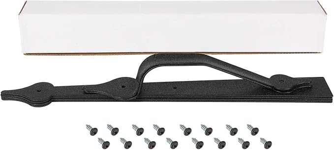 Homode Decorative Garage Door Hinges Handles, Faux Garage Door Accents, Metal Handles Hinges Hardware Kit, Screw Mounted, Black, Spear Style (4 Hinges+2 Handles)