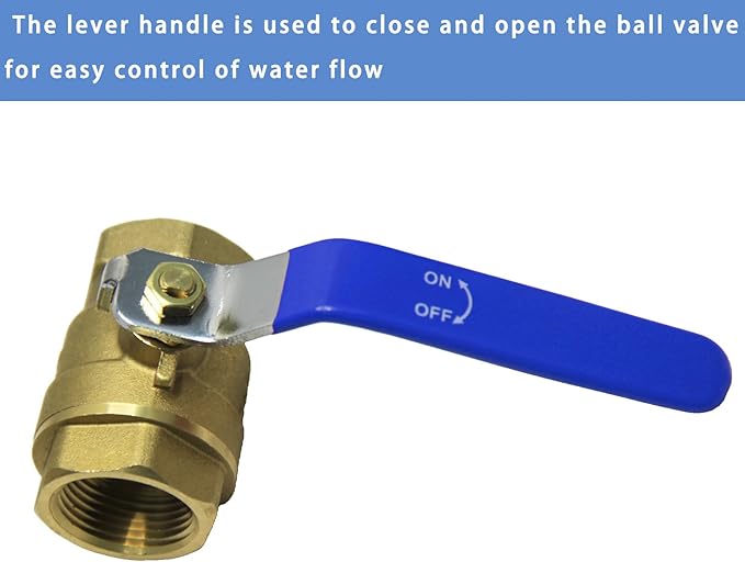 1 inch ball valve NPT Female Threaded Brass Ball Valve, US Standard 1” Brass Body Ball Valve, 600 WOG Full Port Ball Valves Heavy-Duty water shut off valve- 1 inch