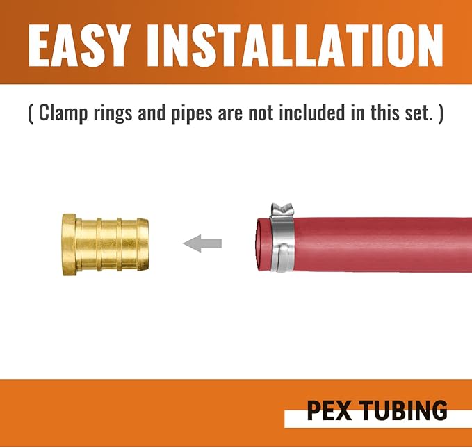 SUNGATOR 25-Pack 1/2" Pex Plug End Cap, No Lead Brass, Pex Fittings 1/2 Inch, NSF, UPC Certified