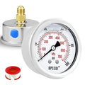 0-100Psi Glycerin Liquid Filled Low Pressure Gauge, 2.5" Dial Size, 1/4" NPT Back Mount, 304 Stainless Steel Case, for Water Pipe, HVAC, Water Oil Air Pressure Test