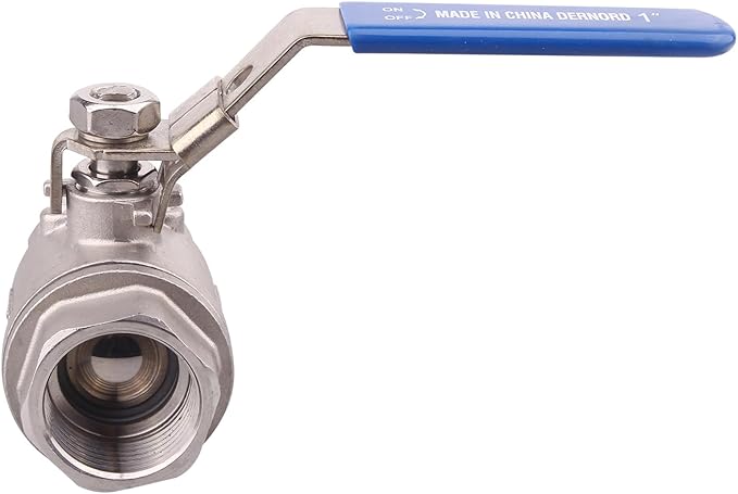 DERNORD 2 Pack Stainless Steel 304 Ball Valve, Full Port Heavy Duty for WOG with Locking Device (1" NPT)