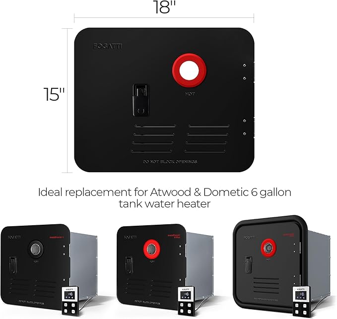 FOGATTI 15 x 18 Inches RV Water Heater Black Door ONLY. Door kit for FOGATTI RV Water Heaters, Galvanized Steel