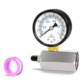 0-15PSI Gas Test Pressure Gauge, 2" Dial Size, 3/4" FNPT Connection, -3-2-3% Accuracy, Brass Valve, Chrome Plated Steel Body Assembly, for as Well as Gas line, air Circuit, Pressure Test