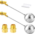 GASHER 1PCS 1" 304 Stainless Steel Float Ball Valve with 1"G Female x 1"NPT Male Adapter, DN25 Adjustable Water Tank Float Ball Valve for Stock Tank Pool Water Level Control