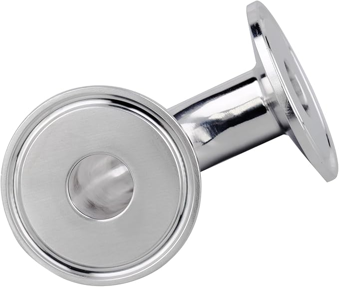 DERNORD 3/4" Tube OD Sanitary Ferrule Elbow 90 Degree Pipe Fitting with 2 Silicone Gaskets SUS304 Tri Clamp 1.5 Inch
