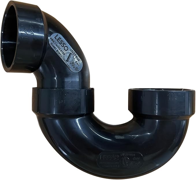 Lesso 1 1/2 '' P Trap ABS Black 1.5 Inch Easy install no Leak Water | RV Waterless 1.5 inch P Trap Kit to Prevent Foul Odors