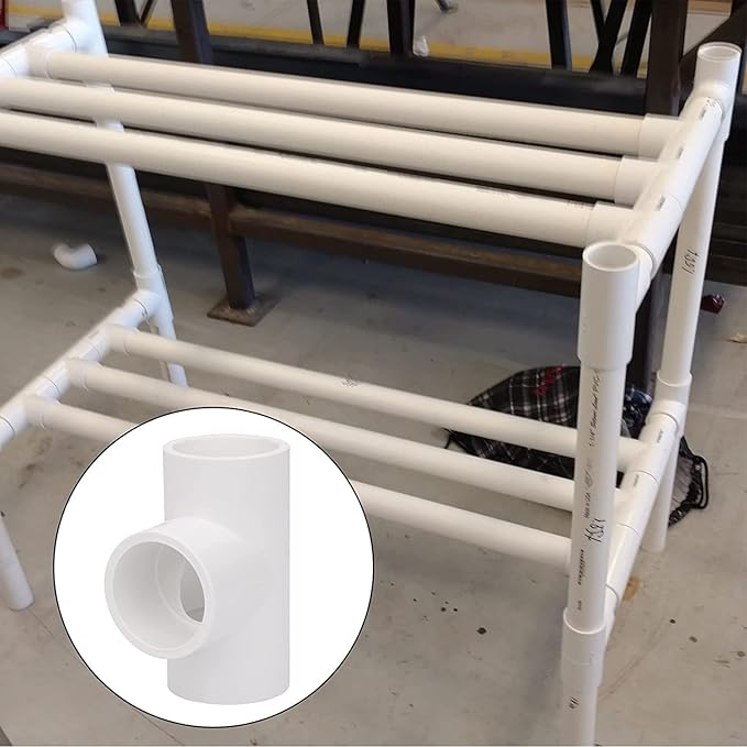12 Pack 1" 3 Way PVC Pipe Fittings, Furniture Grade SCH40 PVC Elbow, S x S x Socket, Contractor Pack, Meets ASTM D2466 & D1784 Standards