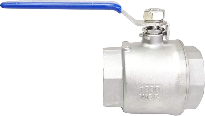 2PCS 2" Full Port Ball Valves 316 Stainless Steel NPT Female Thread Ball Valve for Water, Oil, and Gas