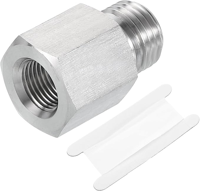 uxcell Pipe Fitting Reducing Adapter, G1/4" Male x 1/8" NPT Female 304 Stainless Steel Reducer Connector for Water Oil Air Pressure Gauge, Silver