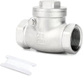 TAISHER 1PCS 304 Stainless Steel 1/2" NPT Female Swing Check Valve，Backflow Prevention, One Way Check Valve CF8 WOG 1000