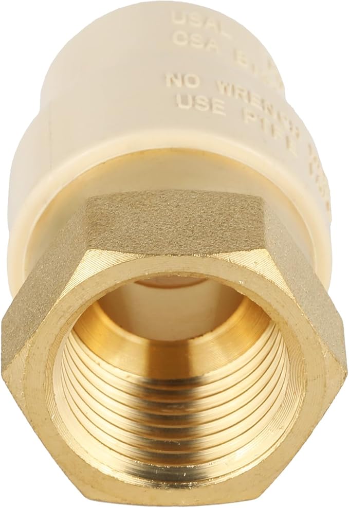 (Pack of 50) EFIELD 1/2"CPVC X 1/2"Female Thread NPT Transition Coupling,Brass Adapter Pipe Fitting (Female NPT x CPVC),(CPVC051-5-50PCS)