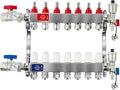 AB 7 Loop PEX/Radiant Manifold, PEX Tubing Radiant Heat Manifolds with 1/2'' Compatible Outlets, for Hydronic Radiant Floor Heating (1/2'' Adapters Included)