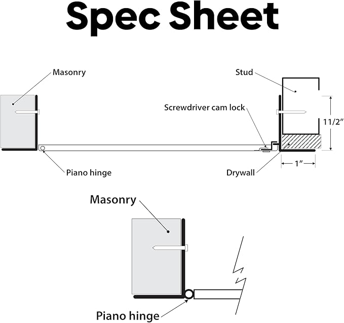 Best 18" x 18" Universal Access Panel – Flush Steel Door with Exposed Flange for Walls or Ceilings, 16-Gauge Cold Rolled Steel Frame, Screwdriver Cam Latch, White Powder-Coat Primer Finish, BA-UAP