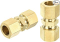 uxcell 3Pcs Brass Compression Tube Fitting, 1/2" Tube OD x 1/2" Tube OD Connector Straight Coupling Adapter Union Fittings