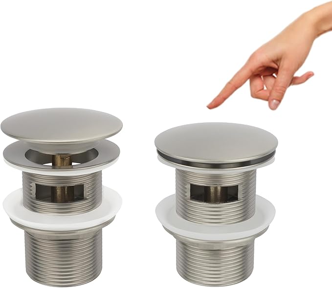 Freestanding Bathtub Drain Pop-up Stopper - Suitable for Most Bathtubs, Compatible With Rough-in Kit (Brushed Nickel Finish)