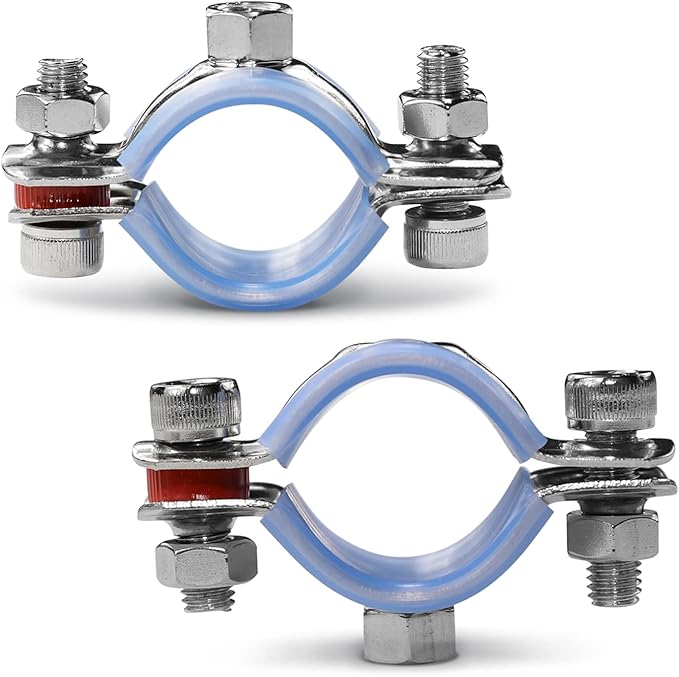 AKIHISA 2 Pcs 304 Stainless Steel Pipe Supports, Wall Mount Ceiling Mount Pipe Hanger, Pipe Holder for OD Pipe 80-89MM