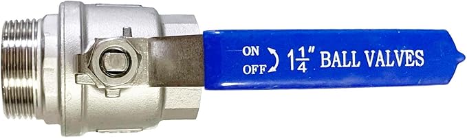 1-1/4" Male to Female Thread Full Port Ball Valves NPT 304 Stainless Steel for Water Oil Gas WOG1000 (Pack of 2)