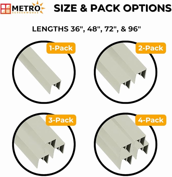 Top Track 5/8" x 3/4 for Sliding Door - Replacement Sliding Screen Door Upper Tracking System - Easy Assembly Hardware for DIY - Heavy Duty White Aluminum Track - 5/8” Wide 3/4” Tall -48 in, 4 Pieces