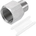 uxcell Pipe Fitting Reducing Adapter, 3/8" NPT Male x M20 Female 304 Stainless Steel Reducer Connector for Water Oil Air Pressure Gauge, Silver