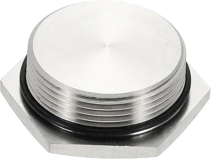 MECCANIXITY NPT Pipe Plug Fitting, 304 Stainless Steel NPT1-1/2 Male Outer Hex Thread for Plumbing Fixed with Sealing Rubber Ring