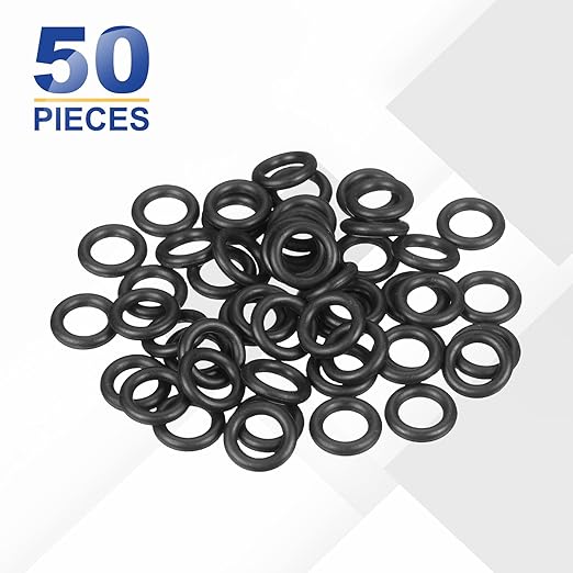 HARFINGTON 50pcs Nitrile Rubber O-Rings 11mm OD 6.2mm ID 2.4mm Width Metric Buna-N NBR Sealing Gasket Plumbing Sealing Repair O Rings for Car Auto Vehicle Repair Faucet Air Gas